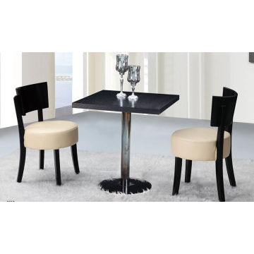 Most Salable Black Dining Table with Cream Upholstery Chair